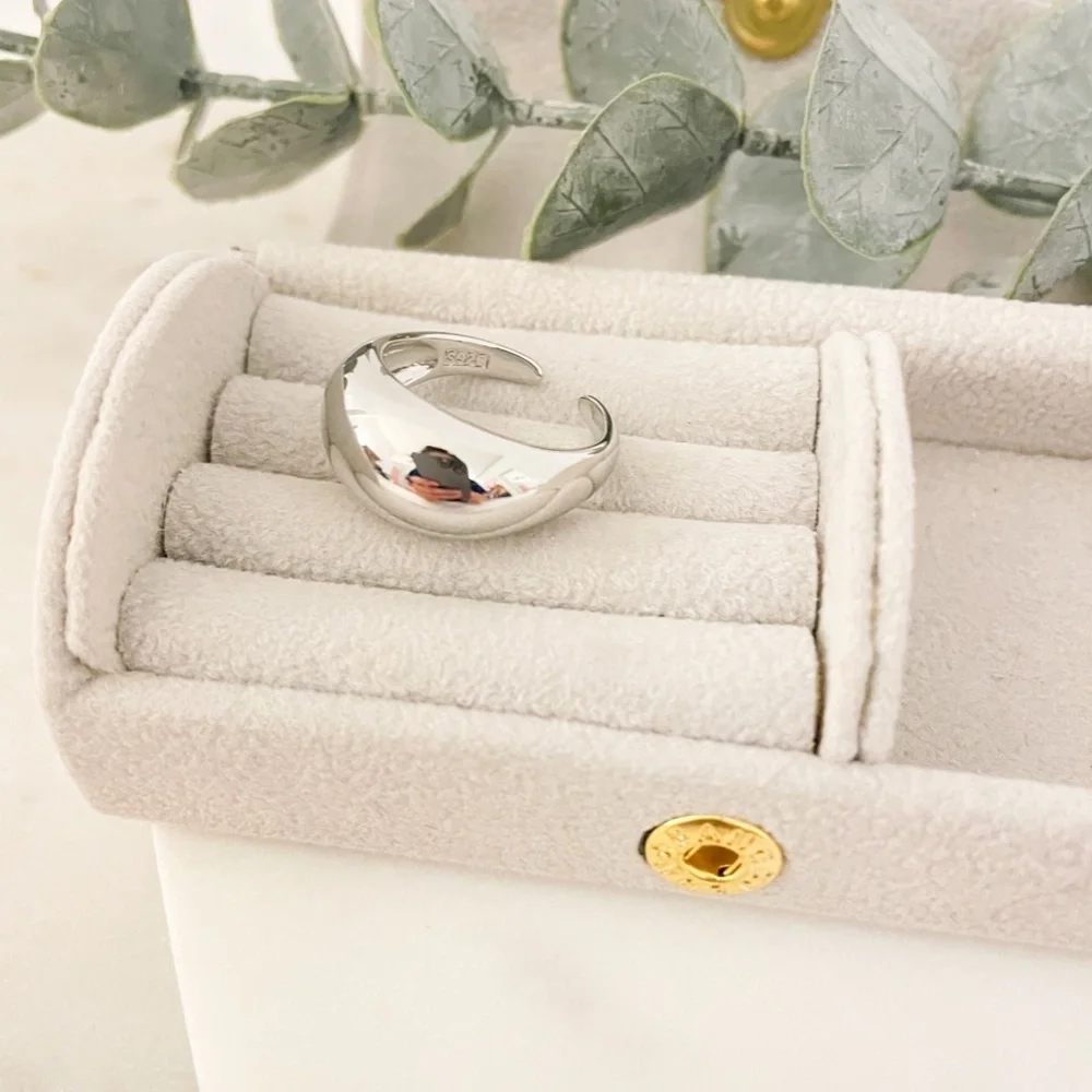 925 Sterling Silver Dome Ring Chunky Ring Thumb Ring Thick Ring Boho Ring